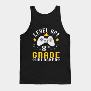 Gamer Fans Students Level Up 8th Grade Unlocked First Day Of School Tank Top